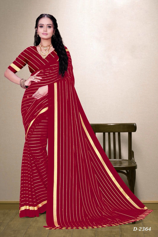 Marine Striped Georgette Saree YB115